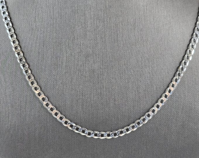 Mens Sterling Silver Italian Chain Link Necklace 10.7g E6268