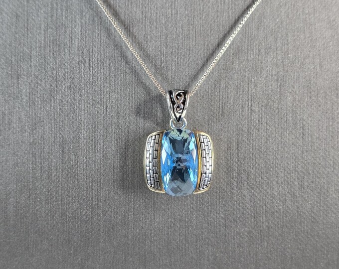 Womens Vintage Estate Sterling Silver Modernist Pendant Necklace 9.7g E1879