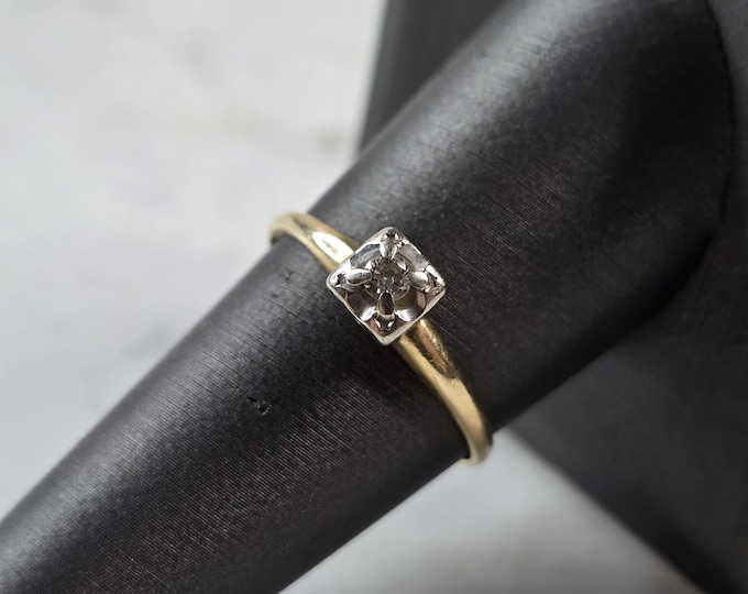 Womens Vintage Estate 14k Gold Diamond Engagement Ring 1.6g E5163