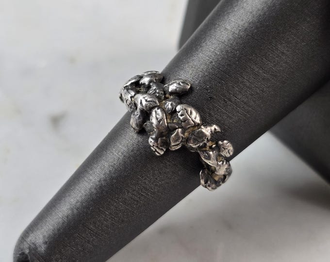 Womens Vintage Estate Sterling Silver Modernist Ring 5.0g E4121
