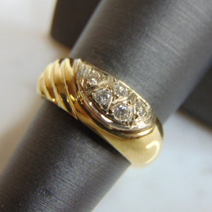 Womens Vintage Estate 14K Yellow Gold Diamond Ring 6.4g E2966