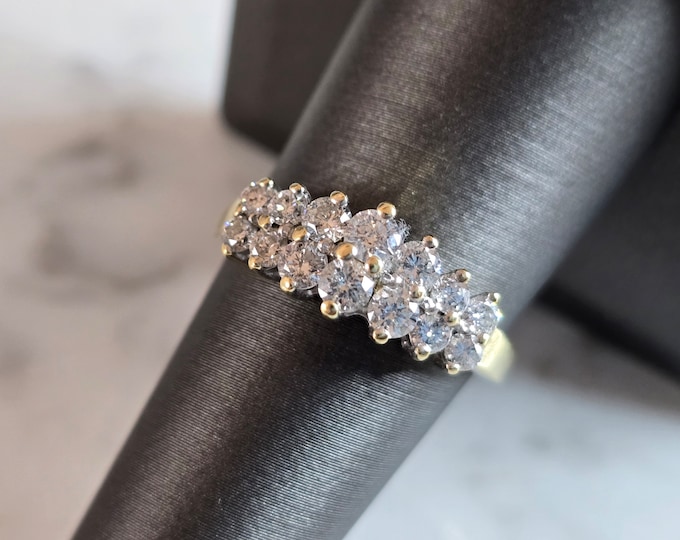 Womens Vintage Estate 14K Yellow Gold Diamond Ring 3.9g #E7189