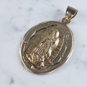Vintage Estate 14K Yellow Gold Religious Mary Pendant 13.9g #E6122
