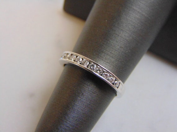 Womens Vintage Estate 14k White Gold Diamond Ring… - image 1