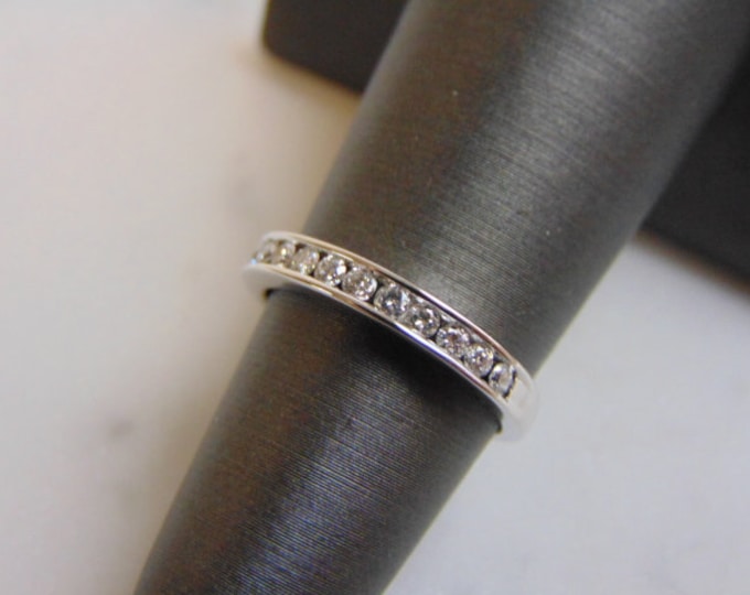 Womens Vintage Estate 14k White Gold Diamond Ring 2.1g #E3875