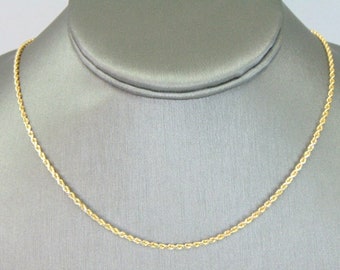 Womens Vintage Estate 14K Yellow Gold Rope Necklace 8.7g E5845