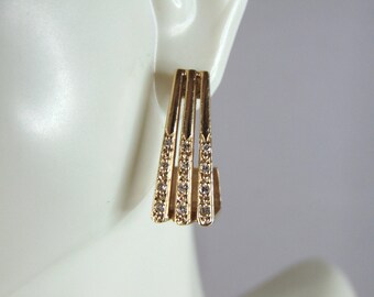 Womens Vintage Estate 14K Yellow Gold Diamond Earrings 7g E2612