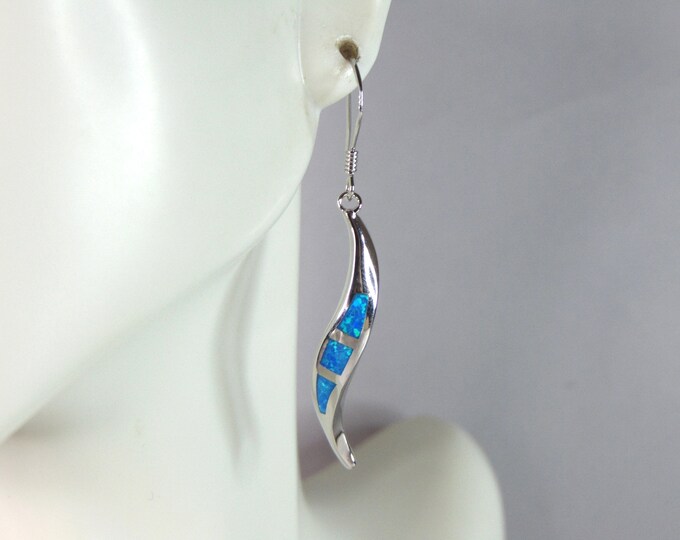 Womens Estate Sterling Silver Modernist Opal Earrings & Pendant Set 6.3g E5251
