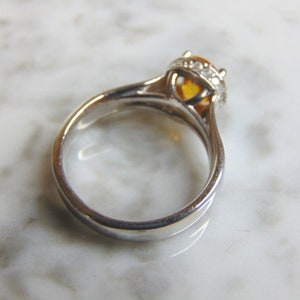 Vintage Estate 14K White Gold Ring w/ Zircon Stone & Diamonds 5.5g E3002 image 3