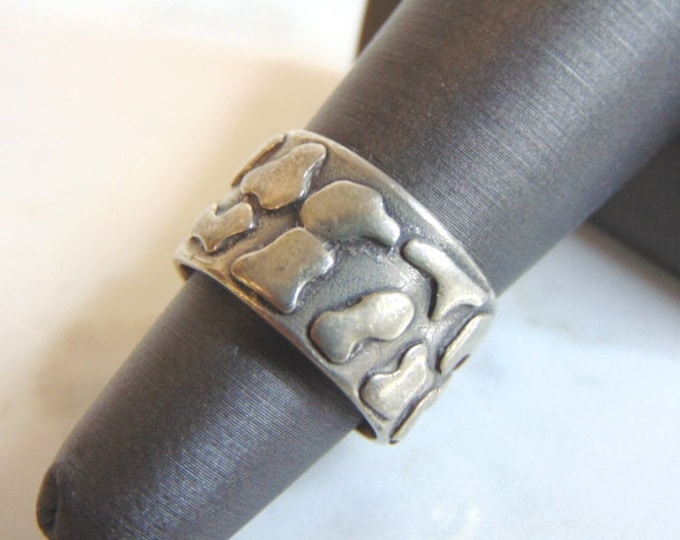Womens Vintage Estate Sterling Silver Modernist Ring 8.1g E5771