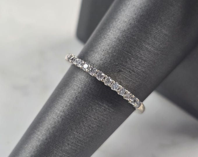 Womens Vintage Estate 14k White Gold Diamond Ring 1.9g E4646