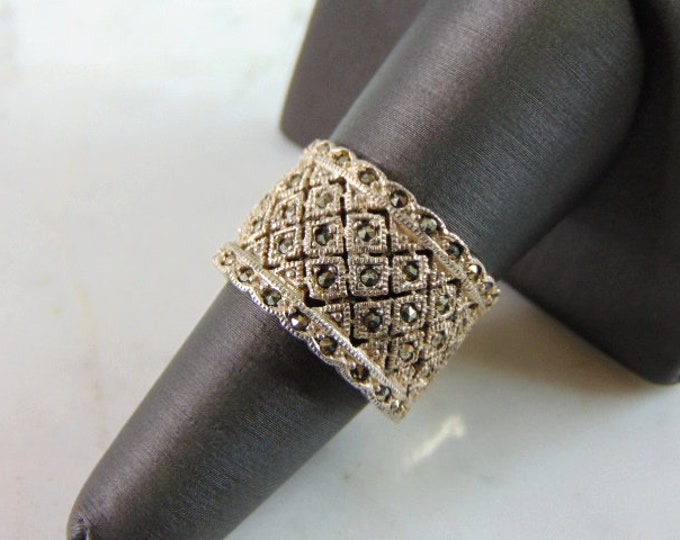 Womens Vintage Estate Sterling Silver Modernist Ring 11.3g E2304