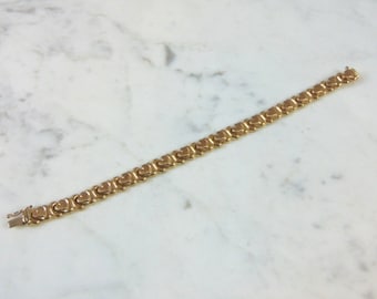 Womens Vintage Estate 10K Yellow Gold Heart Bracelet, 12.6g E1695