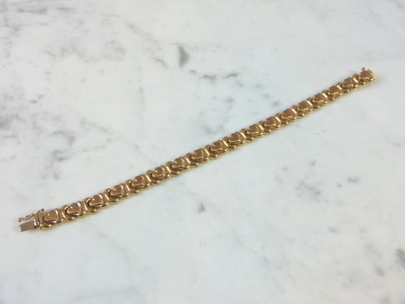Diamond Heart Link Bracelet 1 ct tw Round-cut 10K Yellow Gold 7
