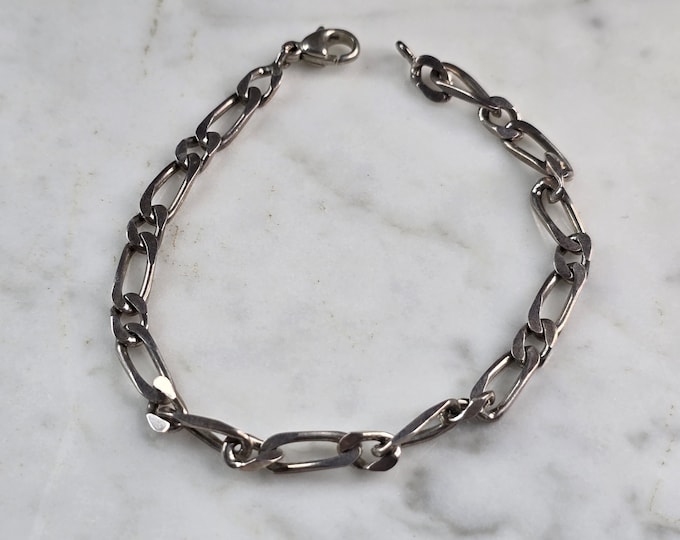 Men Womens Vintage Estate Sterling Silver Chain Link Bracelet 8.2g E4950