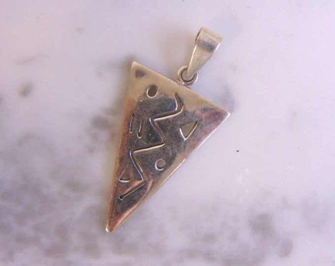 Womens Vintage Estate Sterling Silver Modernist Pendant 3.0g #E4433