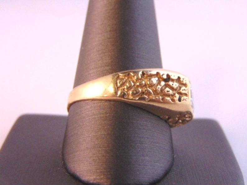 Mens Vintage Estate 10k Yellow Gold Nugget Ring 5.0g E2450