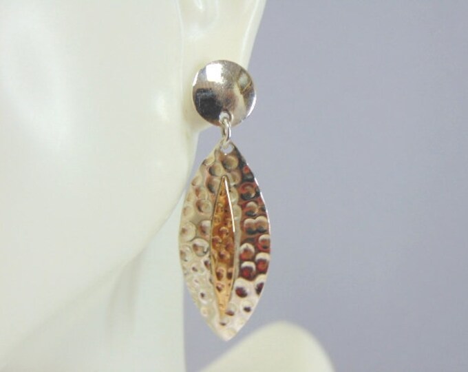 Womens Vintage Estate Sterling Silver Modernist Earrings 4.9g E1916