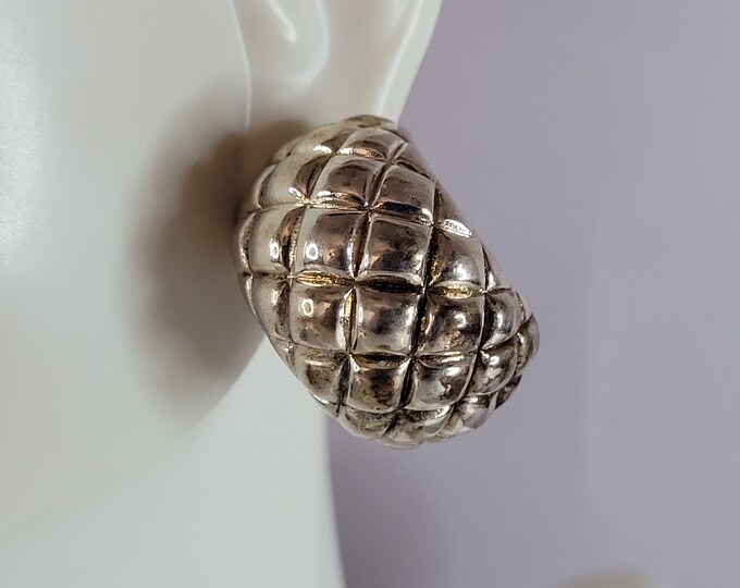 Womens Vintage Estate Sterling Silver Modernist Earrings 7.8g E6988