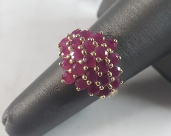 Womens Vintage Estate 10k Yellow Gold Ruby Ring 4.4g #E5979