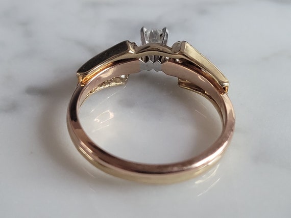 Womens Vintage Estate 14k Yellow & Rose Gold Diam… - image 3