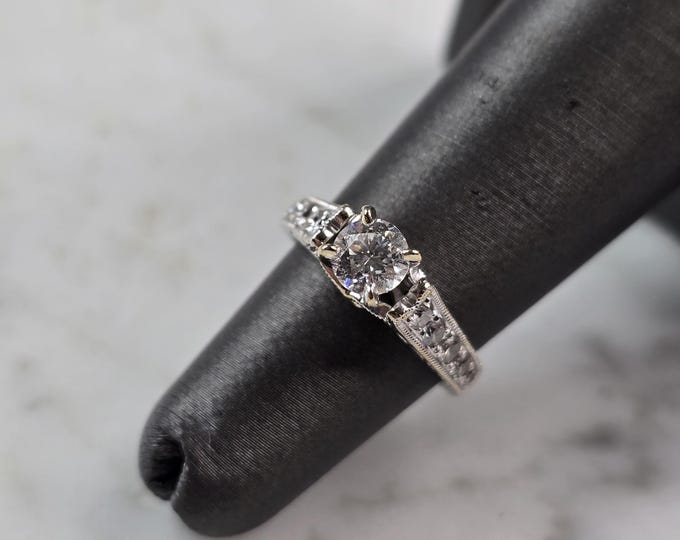 Women's Vintage Estate 14K White Gold 1.21cts Diamond Ring, 3.3g E2447