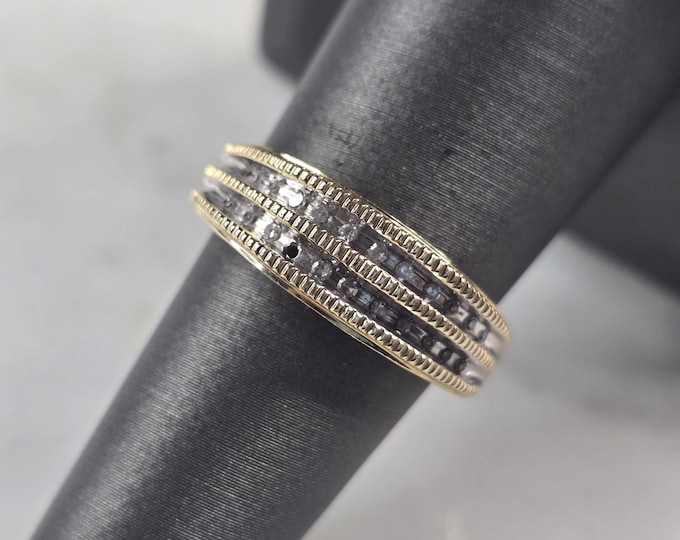 Womens Vintage Estate 10K Yellow Gold Diamond MOM Heart Ring 3.0g E4634