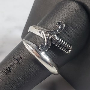 Mens Sterling Silver Arthurs Sword Ring 4.6g E6411
