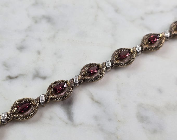 Womens Vintage Estate Sterling Silver Gold Tone Bracelet 17.9g E1566