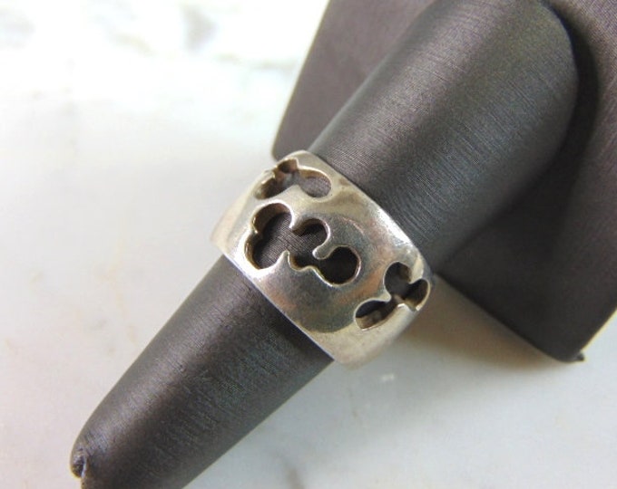 Womens Vintage Estate Sterling Silver Modernist Ring 9.9g E5580