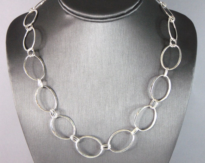 Women's Vintage Estate Sterling Silver RLM Studio Necklace 33.6g E2318