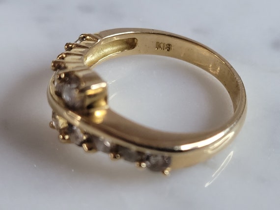 Womens Vintage Estate 18k Gold Diamond Ring 4.1g … - image 5