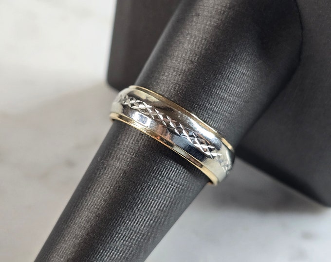 Mens Womens Vintage Estate 14K Gold Band Wedding Ring, 5.4g E5688