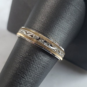 Womens Vintage Estate 10k Yellow & White Gold Diamond Ring 2.3g E1266