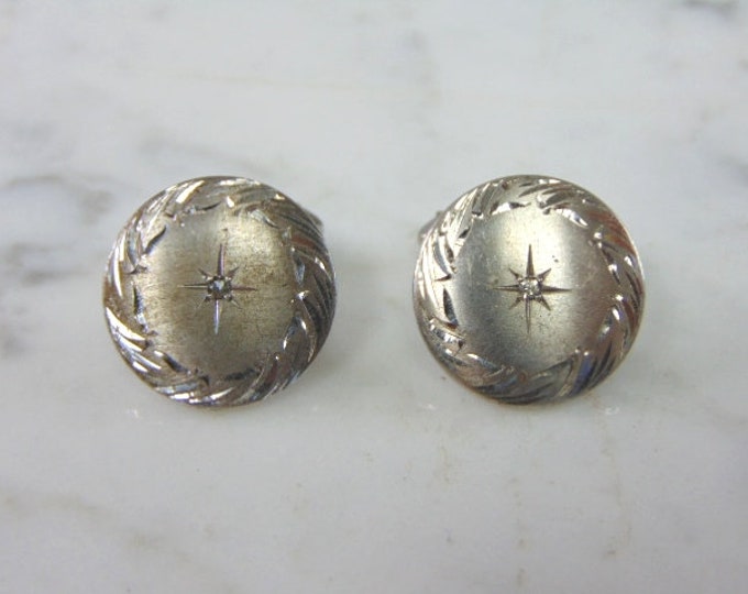 Mens Vintage Estate Sterling Silver Modernist Cufflinks 9.9g E5300