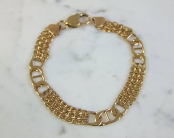 Womens Vintage Estate 14K Yellow Gold Bracelet, 12.3g E3205