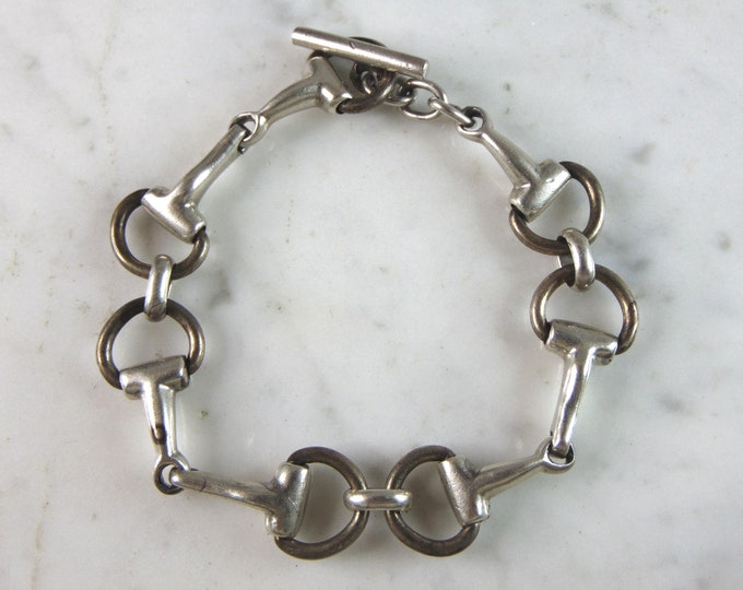 Womens Vintage Estate Sterling Silver Modernist Bracelet 25.9g E1963