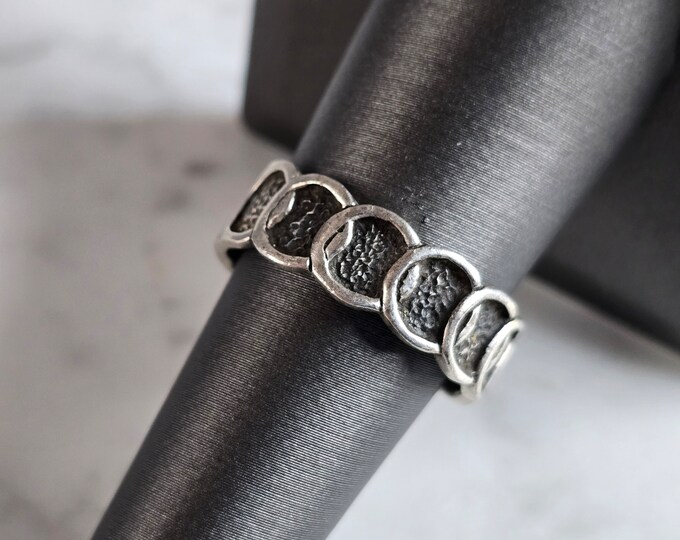 Womens Vintage Estate Sterling Silver Modernist Ring 4.3g E7503