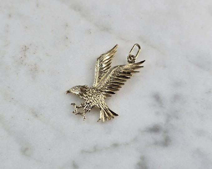 Vintage Estate 14K Yellow Gold Eagle Pendant 1.1g E5109