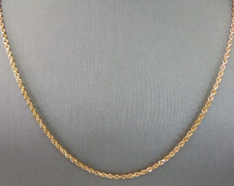 Lovely Vintage Estate 14K Yellow Gold Rope Chain Necklace 10.3g E4063