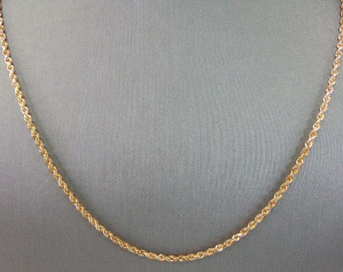 Lovely Vintage Estate 14K Yellow Gold Rope Chain Necklace 10.3g E4063