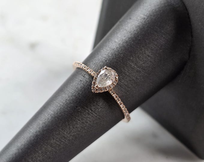 Womens Vintage Estate 10K Rose Gold Diamond Ring 1.4g #E5179