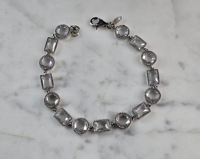 Womens Vintage Estate Sterling Silver Modernist Bracelet 12.4g #E6723