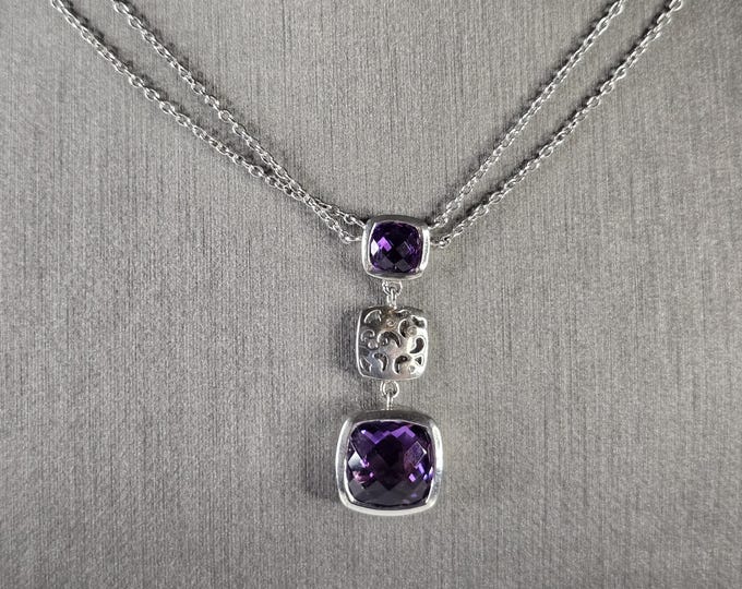 Womens Vintage Estate Sterling Silver Modernist Necklace 7.9g E1782