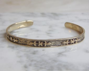 Womens Vintage Estate Sterling Silver Cuff Bracelet 13.8g E4915