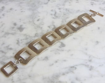 Womens Vintage Estate Sterling Silver Modernist Bracelet 40.2g E4686