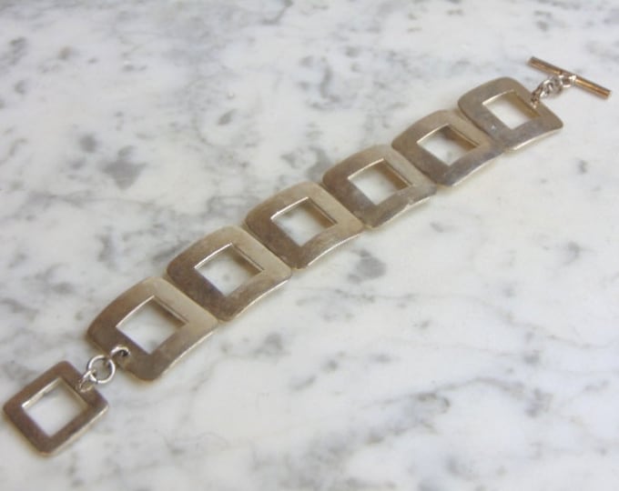 Womens Vintage Estate Sterling Silver Modernist Bracelet 40.2g E4686