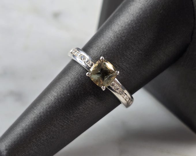 Womens Vintage Estate Sterling Silver Citrine Ring 2.9g E3664