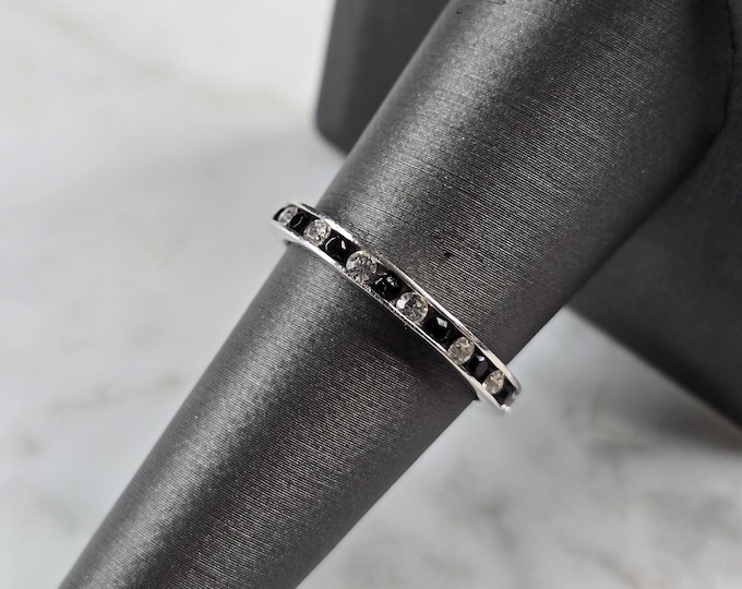 Womens Vintage Estate Sterling Silver Modernist Infinity Ring 2.1g E5835
