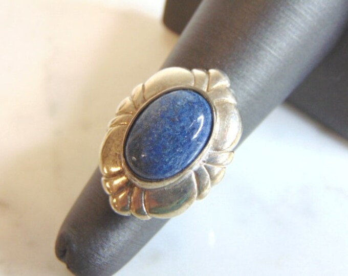 Womens Vintage Estate Sterling Silver Lapis Lazuli Ring 9g E5775